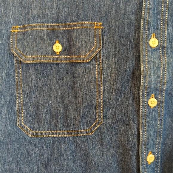 SOLD 💝3 FOR $30💝 Dickies Men's Long Sleeve Denim Button Down Work Shirt 3XL - Picture 3 of 5